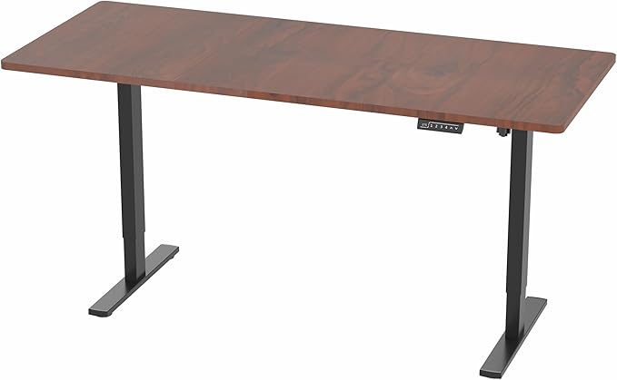 VIVO Electric 71 x 30 in Standing Desk, Memory Height Adjustment, 1B Series, Dark Walnut Top Black Frame, DESK-KIT-1B7D