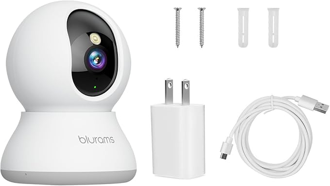 blurams Indoor Camera 2K, Cameras for Home Security 5GHz, 360° Pet Camera w/Motion Tracking, Phone App, 2-Way Audio, IR Night Vision, Siren, Works with Alexa & Google Assistant