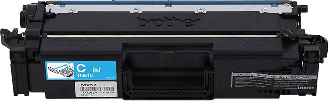 Brother Genuine Standard Yield Toner Cartridge, TN810C, Replacement Cyan Toner, Page Yield Up to 6,500 Pages