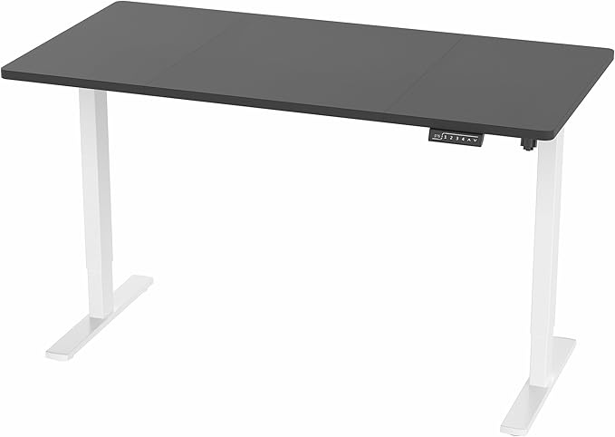 VIVO Electric 60 x 30 in Standing Desk, Memory Height Adjustment, 1B Series, Black Top White Frame, DESK-KIT-1W6B-30
