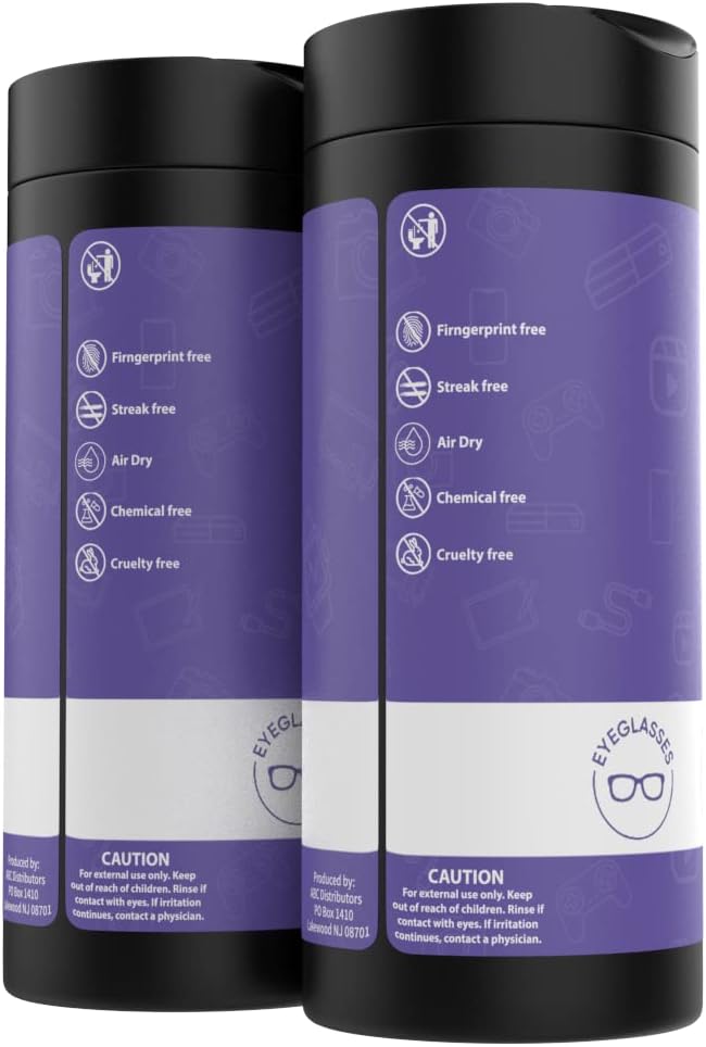 Screen Cleaner Wipes: Electronic Wipes for Screens - Computer Screen Wipes for Lens, Phone, Tv Screen and Monitor Cleaning - Tech Wipes & Microfiber Cloth (Canister, 100 Count)