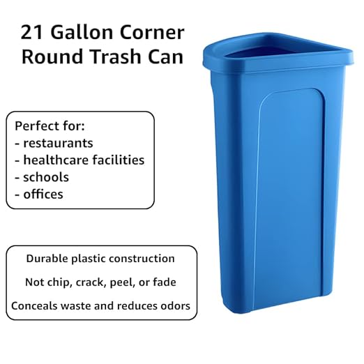 Recycling Bin, 21 Gallon Corner Round Trash Can, Crack-Resistant, Commercial Durable Garbage Can, Reinforced Bottom, Ideal for Home, Kitchen, Bar, Hotel, Restaurant, School