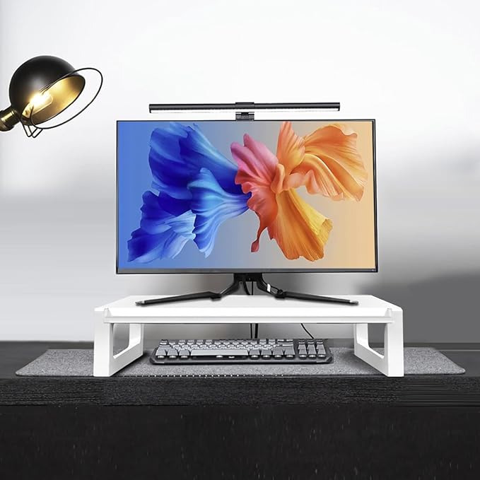 Monitor Stand Riser – 22-Inch Computer Monitor Stand with Multifunctional Slot, Multi-Purpose Desktop Storage for Laptop, Printer, TV