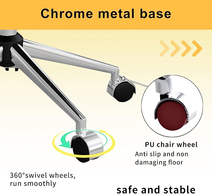 Chair, Desk Computer Chair ,with Armrests ,Ergonomic Office Chair for Home and Office, 17.32 x 22.83 x 35.43 inches, Multiple Colors (Grey)