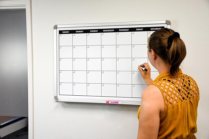 Month Calendar Dry-Erase Scheduling Whiteboard 60" x 40"