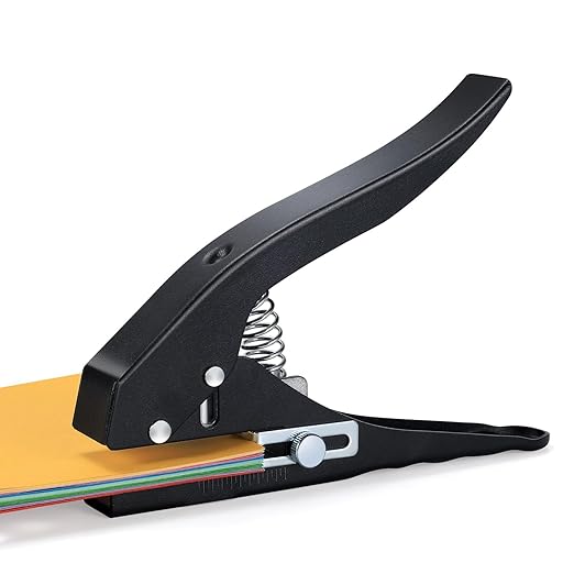 Hole Punch,Heavy Duty Hole Puncher Single,Paper Punch Portable Hand Held Long Hole Punch for Paper Cards Plastic Cardboard (6MM)