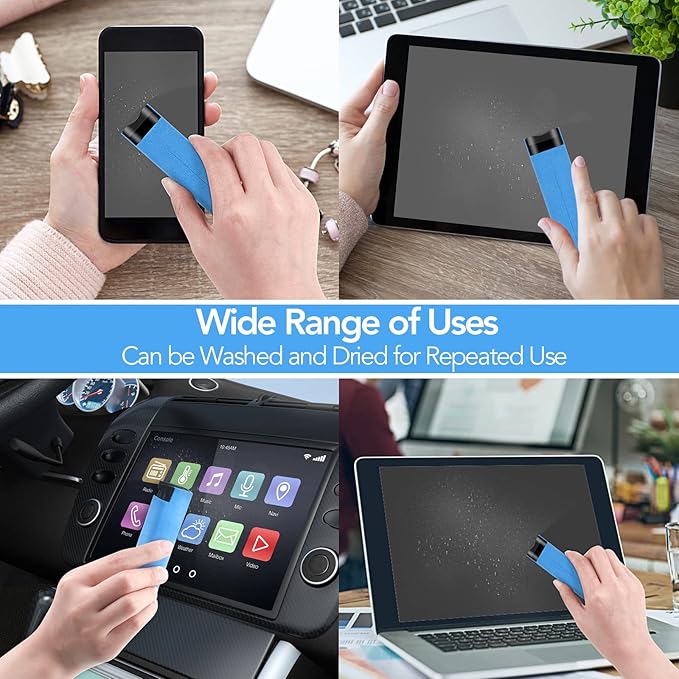 3 Pcs Fingerprint Proof Screen Cleaner, 3 in 1Touchscreen Mist Cleaner Spray Wipe Screen Cleaner Soft Fiber Flannel, Safe for All Phones Glasses Tablet Laptop TV Watch Screens(Blue)
