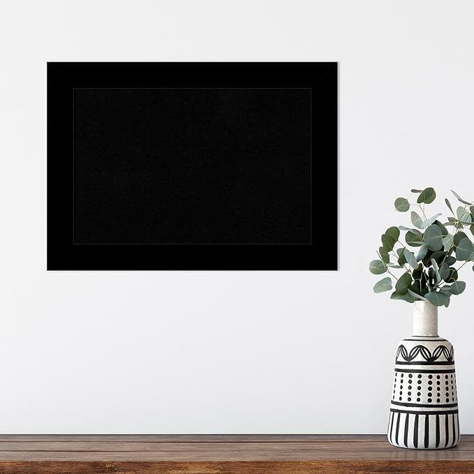 Amanti Art Black Cork Board for Wall, 15x21 Vision Board with Black Wood Frame, Small Corkboard Office Decor for Home Organization, Modern Corkboard Pinboard to Display Items for Home Organization in