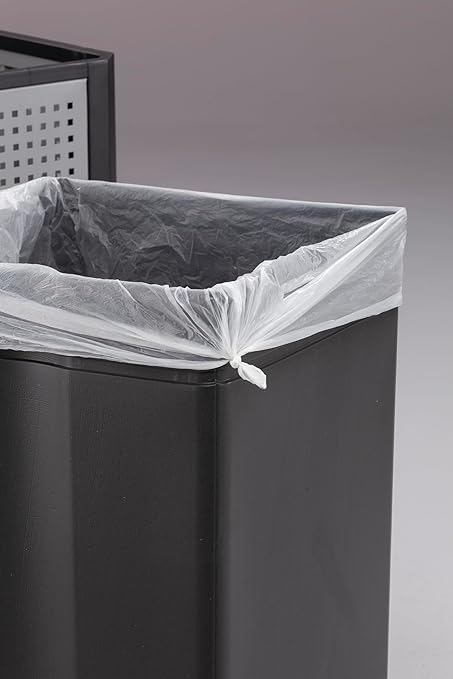 Safco Evos Steel Trash Can, 15 Gallons, Indoor and Outdoor Use, Commercial Garbage Can with Plastic Liner