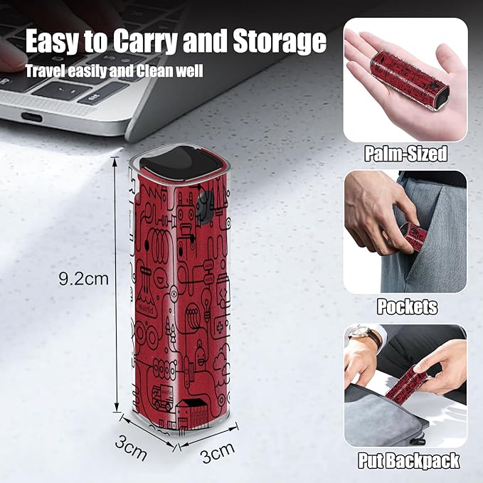 walrfid 2 Pack Car Screen Cleaner, Computer Screen Cleaner Spray and Wipe, Laptop Cleaning Mist Kit for Electronic iPad, iPhone, Phone, MacBook, TV, Car Monitor Display, with Graffiti Case, Black Red