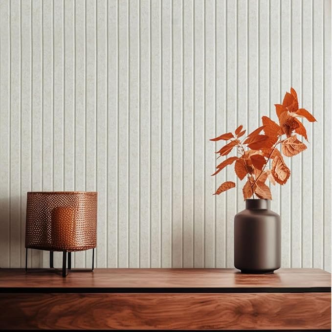 Large Cork Boards for Walls Black Felt Board Alternative - Slat Wall Paneling, Felt Bulletin Board Tiles for Office Decor, Push pin Board Office Wall Organizer -12-Pack (Ivory Tan)