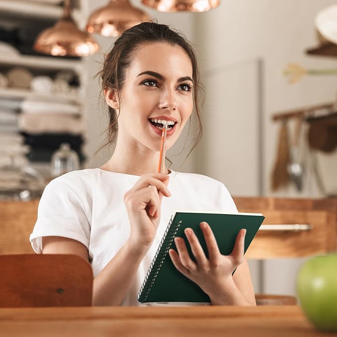 Yahenda Spiral Notebook Bulk A5 Journal Lined 8.3'' x 5.5'' Writing Composition Paper Small Notepad Subject Notebook for Students Office Business Back to School Supplies(Deep Green,72 Pcs)