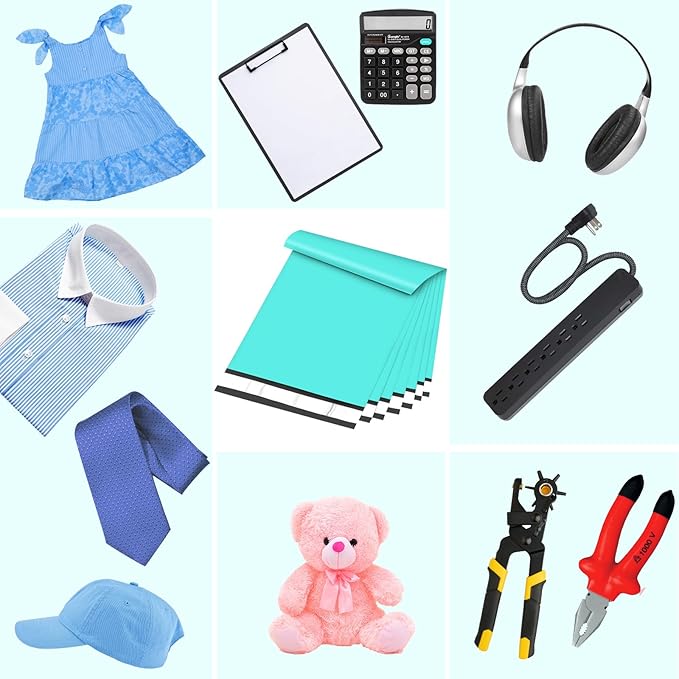 Poly Mailers 10x13 Inch 200 Pcs, Teal Shipping Bags, Mailing Envelopes with Self Seal Adhesive Strip, Waterproof and Tear-Proof Poly Bags for Non-Fragile Items