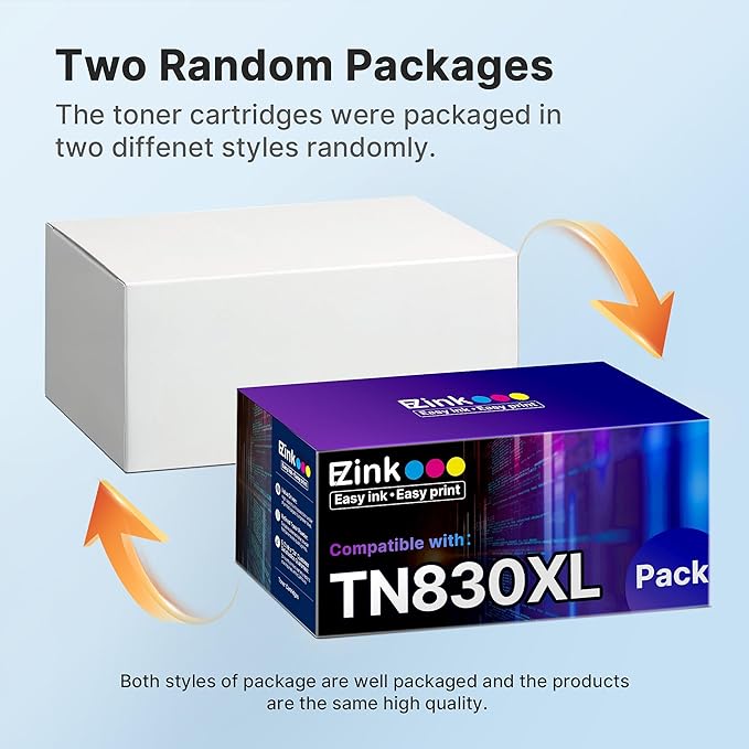 E-Z Ink Compatible TN830 Toner Cartridge Replacement for Brother TN830 TN830XL TN 830 Toner Cartridges to use with HL-L2460DW DCP-L2640DW HL-L2400D HL-L2480DW HL-L2405W MFC-L2820DW Printer (1 Black)