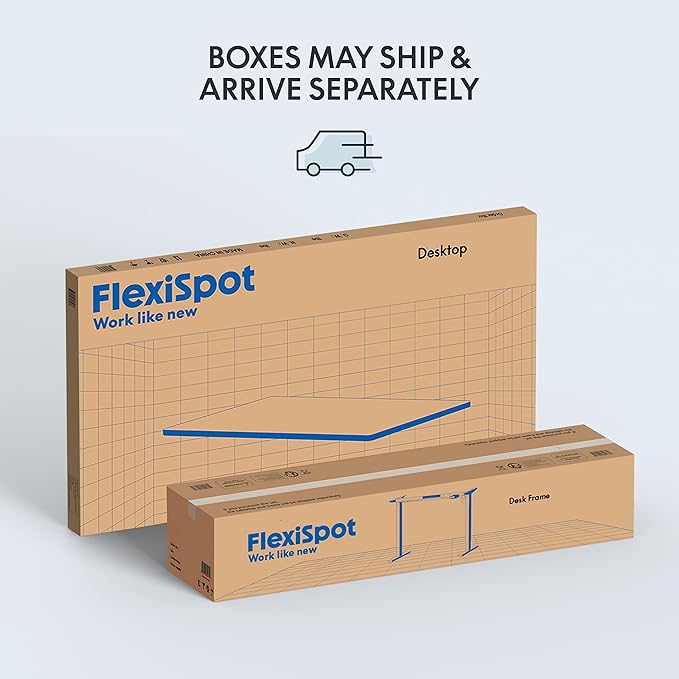 FLEXISPOT EN1 Whole-Piece Standing Desk 48 x 30 inches Electric Height Adjustable Desk for Home Office w/Automatic Smart Keypad (Upgraded White Frame + White Top, 2 Packages)