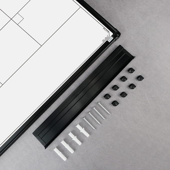 JILoffice Magnetic Dry Erase Calendar Whiteboard, 4 Month White Board Planner 36 X 24 Inch, Black Aluminum Frame Wall Mounted Board for Office Home and School