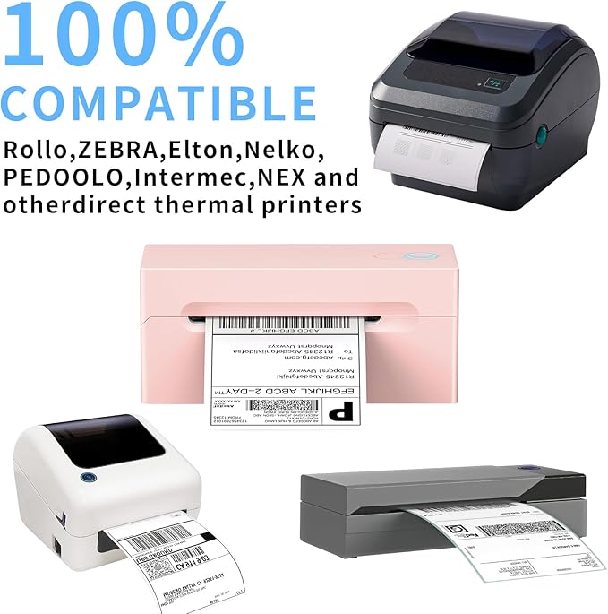 Direct Thermal Label-Shipping Label 4x6-NefLaca Thermal Printer Sticker 4"x6",Compatible with Rollo,Nelko,Zebra. MUNBYN Printer(Pack of 1000 Labels)