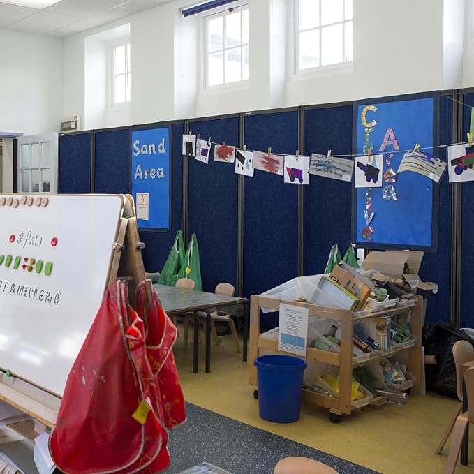 Room Partition,Folding Privacy Divider,Office Partition Dividers,Office Dividers Wall, 10'6"W x 6'7"H,Blue