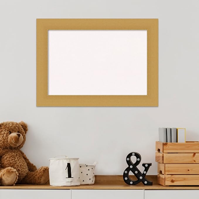 Amanti Art White Cork Board for Wall, 16x22 Vision Board with Gold Frame, Small Corkboard Office Decor for Home Organization, Casual Corkboard Pinboard to Display Items for Home Organization in