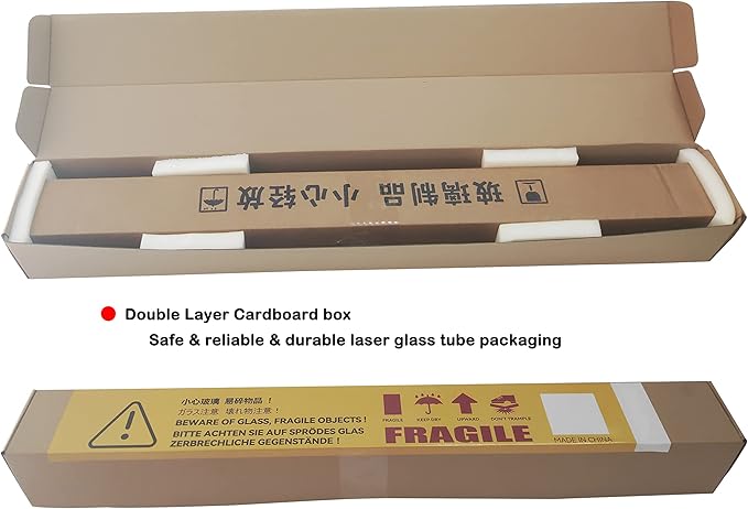 LD-Teemm CO2 Laser Tube, 80W CO2 Laser Tube with Coating 80 watt Length 1250mm Dia. 80mm, Wire Pre-connected for CO2 Laser Cutter Laser Engraving Cutting Machine