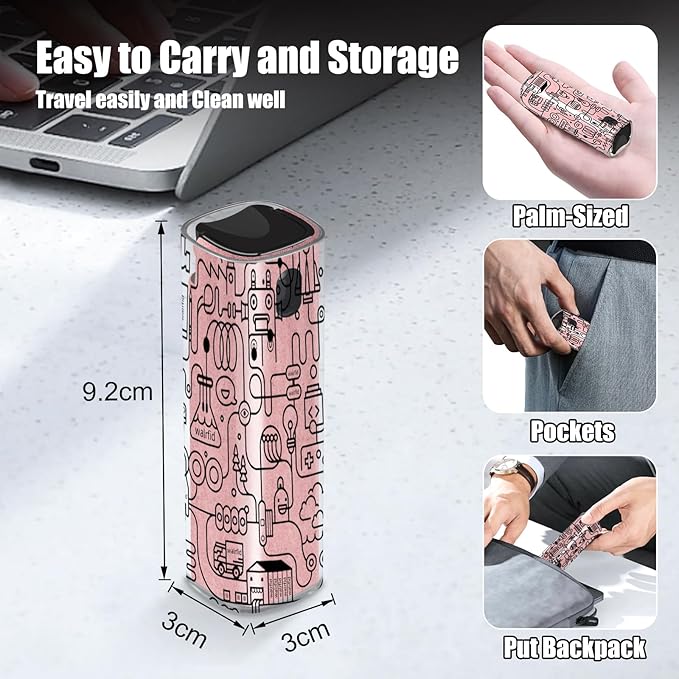 walrfid 2pcs Car Screen Cleaner, Computer Screen Cleaner Spray and Wipe, Laptop Cleaning Mist Kit for Electronic iPad, iPhone, Phone, MacBook, TV, Monitor, Tablet Display, with Graffiti Case, Pink