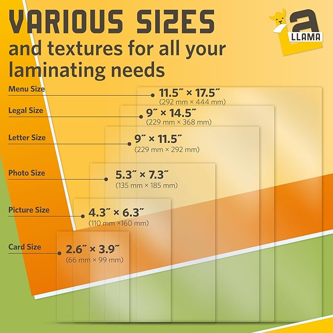 Matte Laminating Sheets 9β x 14.5β, 3 Mil Thick, 50 Pack, Legal Size Matte Thermal Laminating Pouches 8.5 x 14