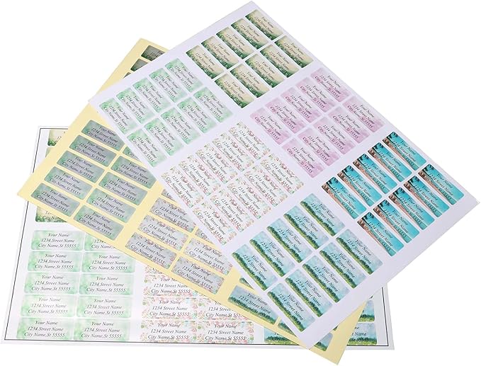 Return Address Labels - Personalized Labels, Custom Colorful Patterns, Can Be Used for Box, Paper, Plastic, Glass, Metal (2.6x1 Inch, Set of 400, Glossy Vinyl) 2.6''x1''