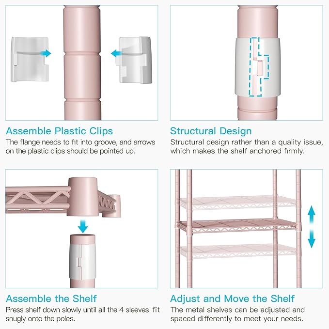 P1 Medium Heavy-Duty Portable Closet, 30" W x 14" D x 76" H, Metal Rolling Clothing Rack, Pink