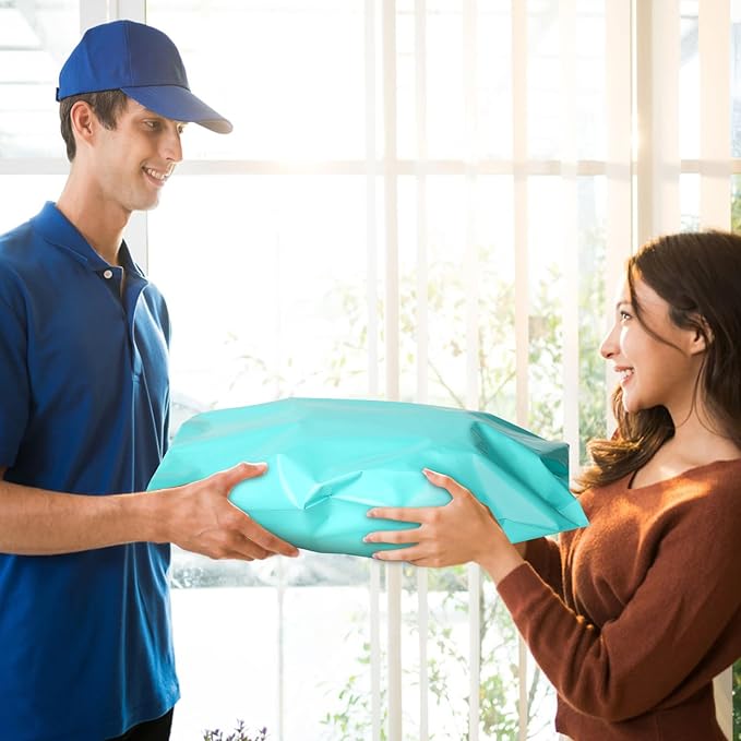 Poly Mailers 14.5x19, Large Poly Mailers 100 Pack, Shipping Mailers with Self Seal Adhesive, Waterproof and Tear-Proof Mailers Poly Bags for Small Business (Teal)