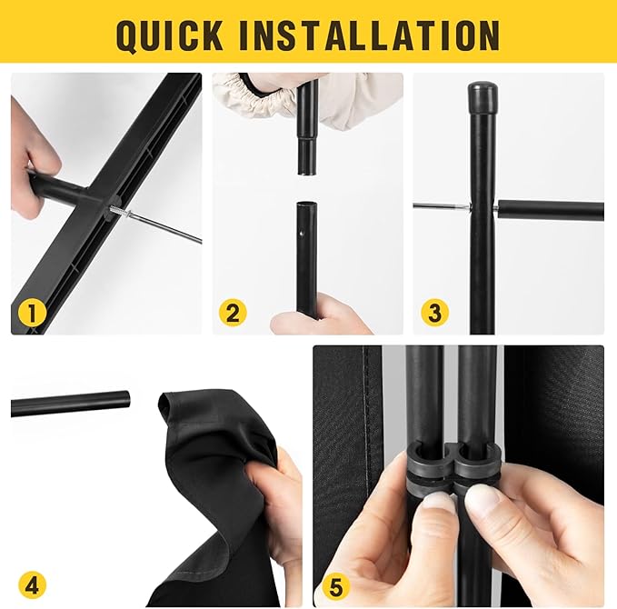 AKTOP 3-Panel Room Divider, Freestanding Wall Divider for Room Separation, Folding Privacy Partition Screen 70''W x 102''H, Portable Room Divider Panel Privacy Screen for Dorm Studio Office, Black