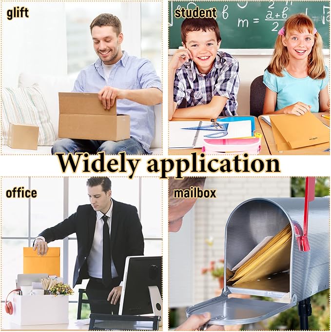 Ctosree 300 Pcs Manilla Envelopes Clasp Envelopes Bulk Brown Kraft Catalog Letter with Clasp Closure and Gummed Seal 28lb Heavyweight Paper (6 x 9 Inch,9 x 12 Inch,10 x 13 Inch)