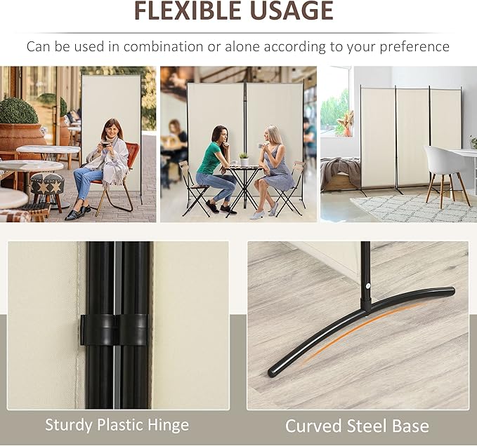 NicBex Room Divider 3 Panel Room Dividers with Fabric Panels Partition Room Dividers and Folding Privacy Screens 6FT Wall Divider for Home, Office, Room Separation,99.5"W x 19.75"D x 71.75"H, White