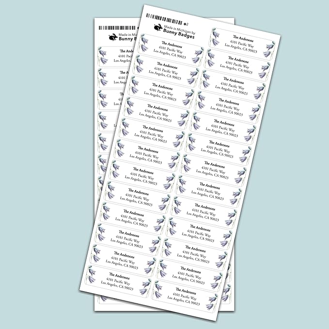 Return Address Labels - Personalized Flower Address Stickers on Sheets (50-1000 Labels)
