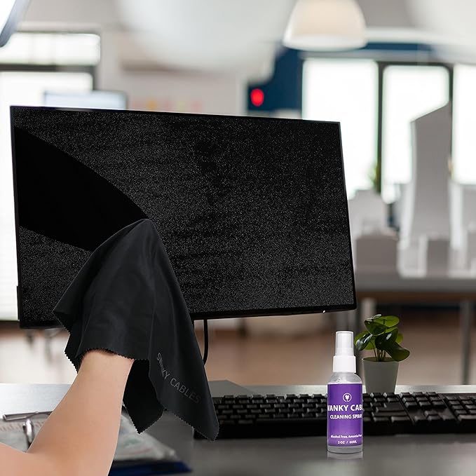 Swanky Screen Cleaner Kit: Microfiber Cloths & Spray for TV, iPad, iPhone, Monitor & Laptop (2 Oz, 4-Pack)