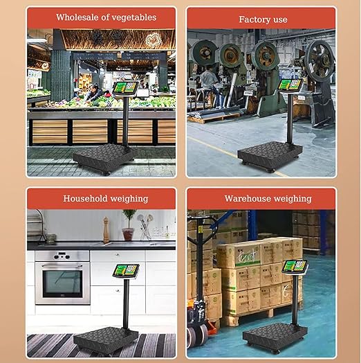 660 lb Industrial Platform Scale Weight Shipping Scale 0.1 LB Accuracy Postal Scale for Packages Luggage Weighing with Price Computing Counting Kg/LB Switching LCD Display