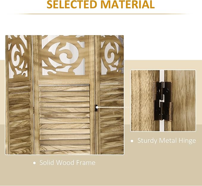 NicBex Room Divider 3 Panel Room Dividers with Floral Design Partition Room Dividers and Folding Privacy Screens 5.5 FT Wall Divider for Home, Office, Room Separation,47.25"W x 0.75"D x 67"H, Brown