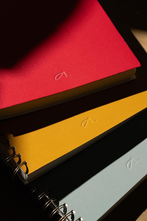 Anecdote Planner 2025 (8.5" x 10") Daily Planner Weekly Monthly Planner - 52 Weeks w/Library Buckram Cover, Brass Spiral - A4 Size Bleed-Resistant Paper – Olive Green