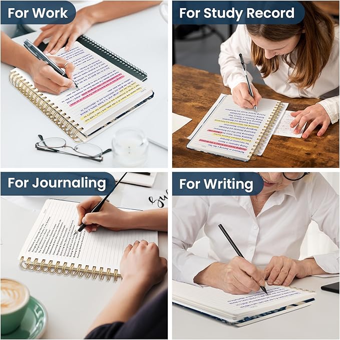 Lined Spiral Notebook Journal for Work, 300 Pages Thick B5 (7.1"x10") College Ruled Journal for Women & Writing, Hardcover Notebook for Note Taking, Perfect for Office Home School, Rustic Bloom