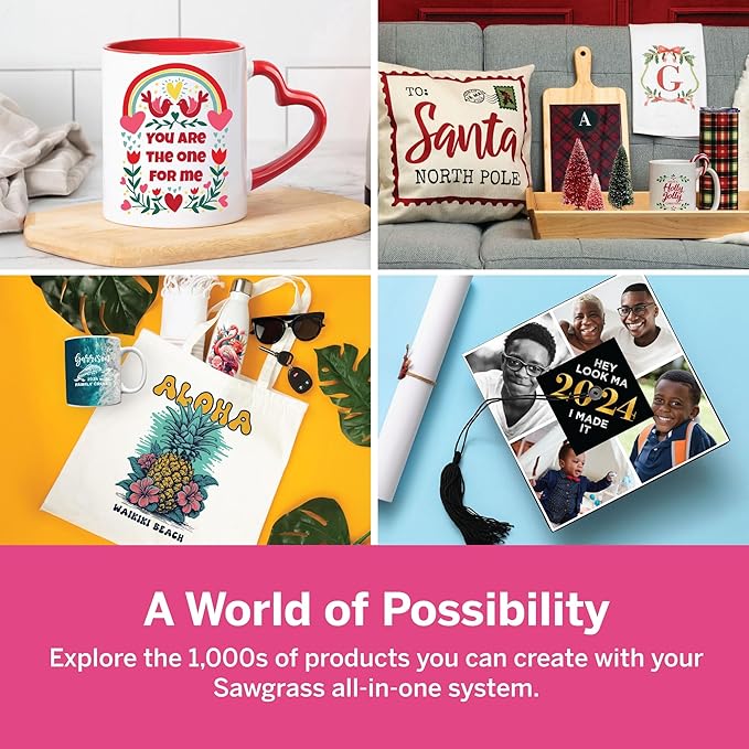 Sawgrass SubliJet UHD Sublimation Ink Cartridge - Black, Cyan, Magenta, Yellow 4 Pack - High-Performance Ink for SG500 & SG1000 Sublimation Printers - Long-Lasting, High-Viscosity Gel Ink