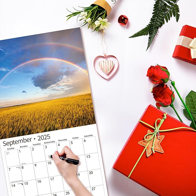 2025 Wall Calendar,Calendar 2025, January 2025 - December 2025, Wall Calendar Rainbow, 12" x 24" Opened,Full Page Months Thick & Sturdy Paper for Calendar Organizing & Planning