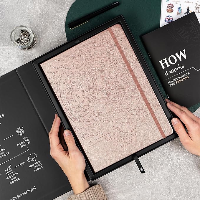 Legend Planner PRO Premium – Large Undated Weekly, Monthly & Budget Planner with Habit Tracker – Life Organizer for Time & Task Management, Goal Setting & Productivity – A4 size (Rose Gold)