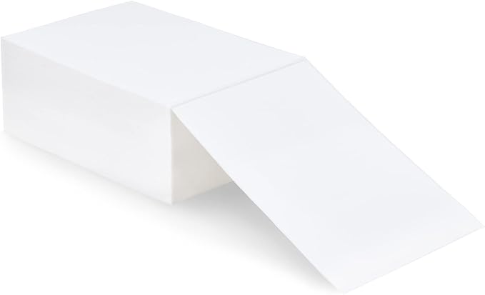 L LIKED 1000 Fanfold 4" x 6" Direct Thermal Labels, with Perforated line for Thermal Printers - Compatible with Zebra & Rollo Printer (4" x 6" - 1000 Labels)