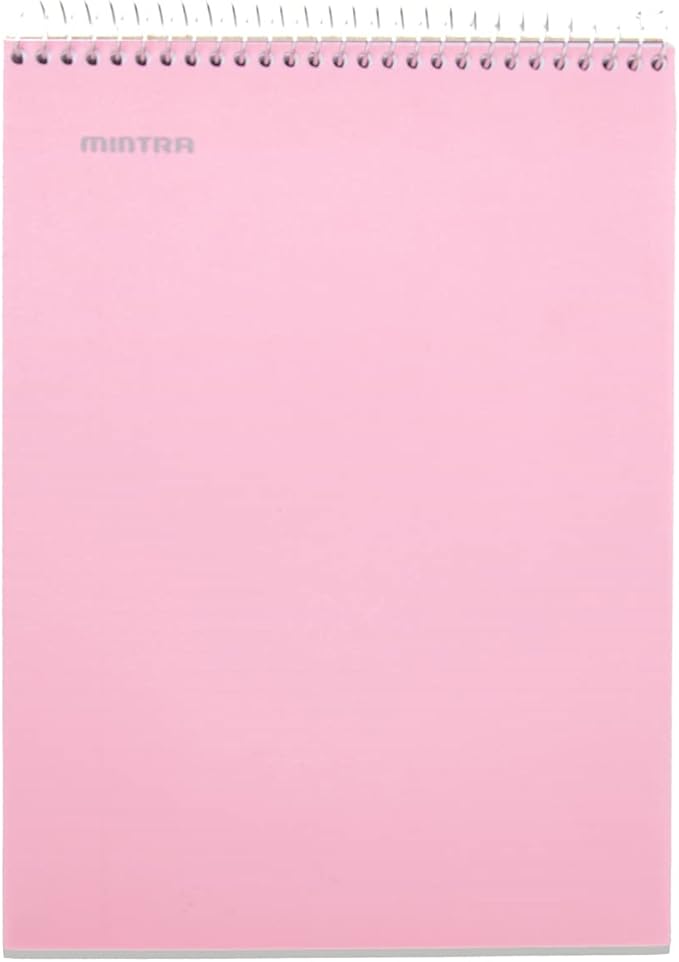 Mintra Office TOP BOUND Durable Spiral Notebooks (Spring Pink, Arctic Ice, Sun Yellow, College Ruled 3pk)