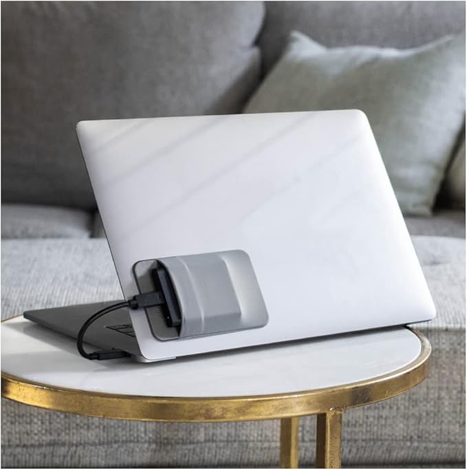 Slipdrive - Portable Hard Drive Sleeve for Laptop - SSD Solid State Drive - Reusable Adhesive - 5” x 3.2” Stick on External Hard Drive Carrying Case - Travel Pocket Pouch (Small, Gray)