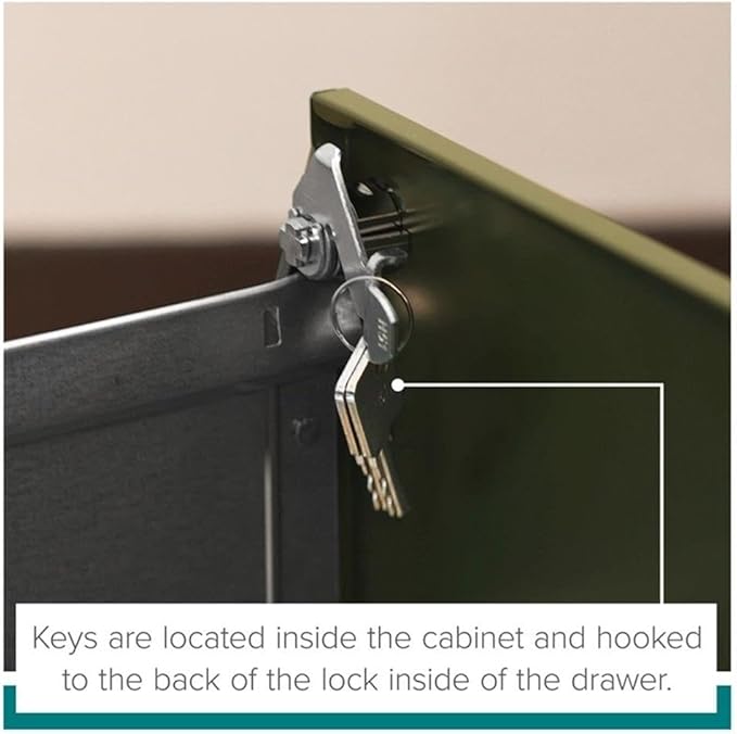 Pemberly Row 3 Drawer Modern Metal Vertical File Cabinet with Lock in Silver