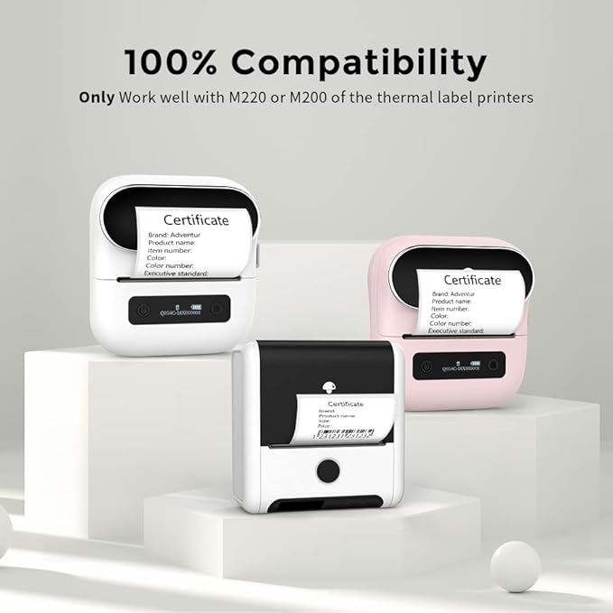 Phomemo 3 Roll 1.96" x 3.14" Multi-Purpose Thermal Label Compatible with M110/M220/M108/M250/M260/ M150/ M120/M200/M221 Printer,100 Labels/Roll,for Barcode,Name,Address,Labeling,Mailing,Business