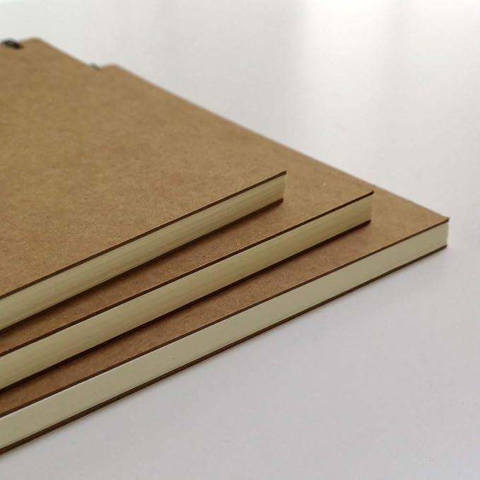 YUREE B5 Spiral Notebook Lined, Spiral Ruled Journal with Hard Kraft Cover, 70 Sheets (140 Pages), 10.3" x 7.2", 3-Pack, Brown