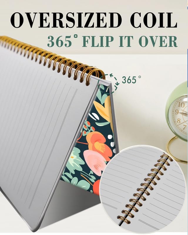 Spiral Journal Notebook,A5 Hardcover Lined Journals for Women Girl 6 x 8.3 in,120 Pages Thick Paper,Cute College Ruled Writing Notebook for Gifts Office Work School(Colorful Spring Floral)