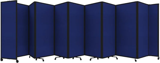 Versare Room Divider 360 Portable Wall Partition | Folding Panels | Large Freestanding Divider | Locking Wheels | Temporary Room Separator