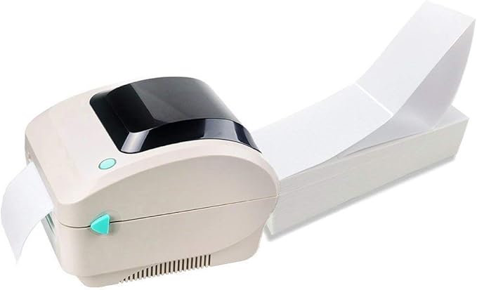 2 Stacks Fanfold 4" x 6" Direct Thermal Labels, 2000 Labels Per Stack, White Perforated, Permanent-Adhesive, Compatible with Zebra, Rollo and Most Thermal Label Printer